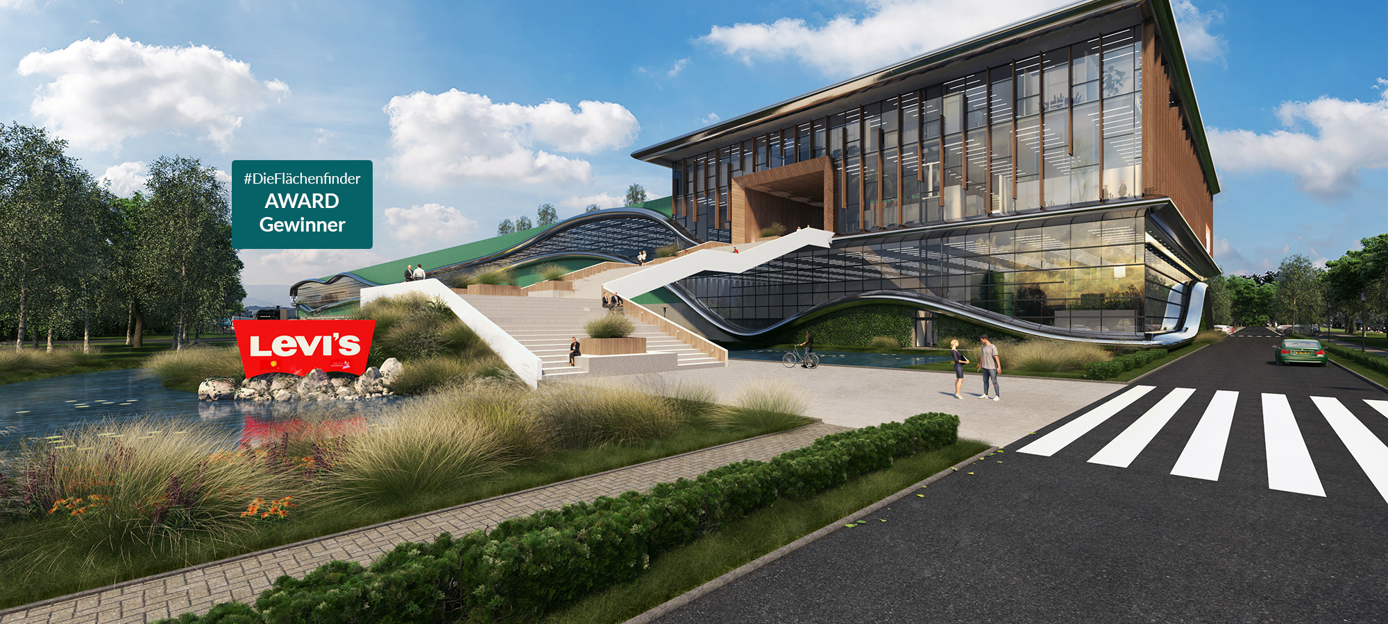 Levi's Architectuur Met Bord En Award Stempel